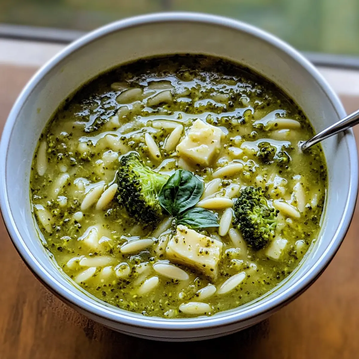 Pesto Brokkoli Orzo Suppe ndo0f3