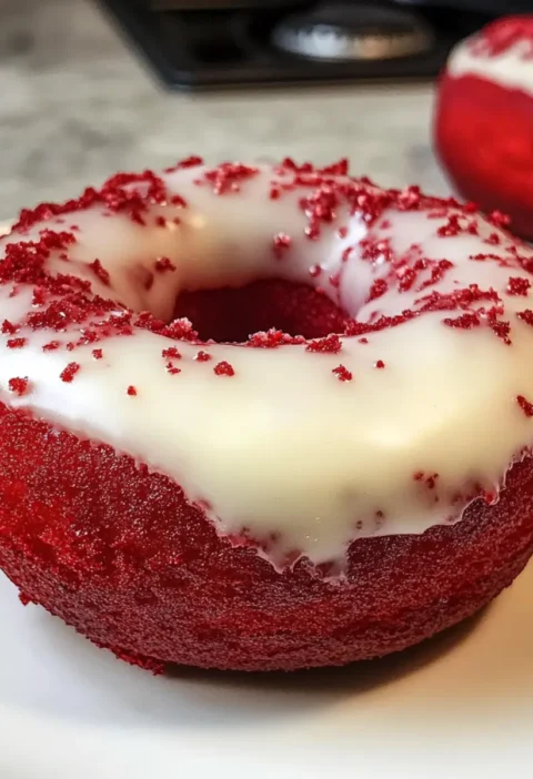 Rote Samt Donuts