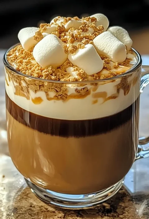 S'mores Latte Köstlicher Gemütlicher Kaffeegenuss