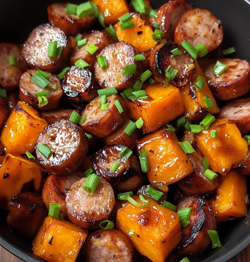 Wurst und Süßkartoffeln mit Honigknoblauchsoße Rezept 1 Wurst und Süßkartoffeln mit Honigknoblauchsoße Rezept