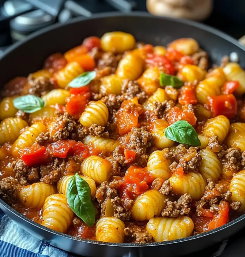 Schnelle Gnocchi Pfanne mit Rinderhack & Paprika Rezept 1 Schnelle Gnocchi Pfanne mit Rinderhack & Paprika Rezept