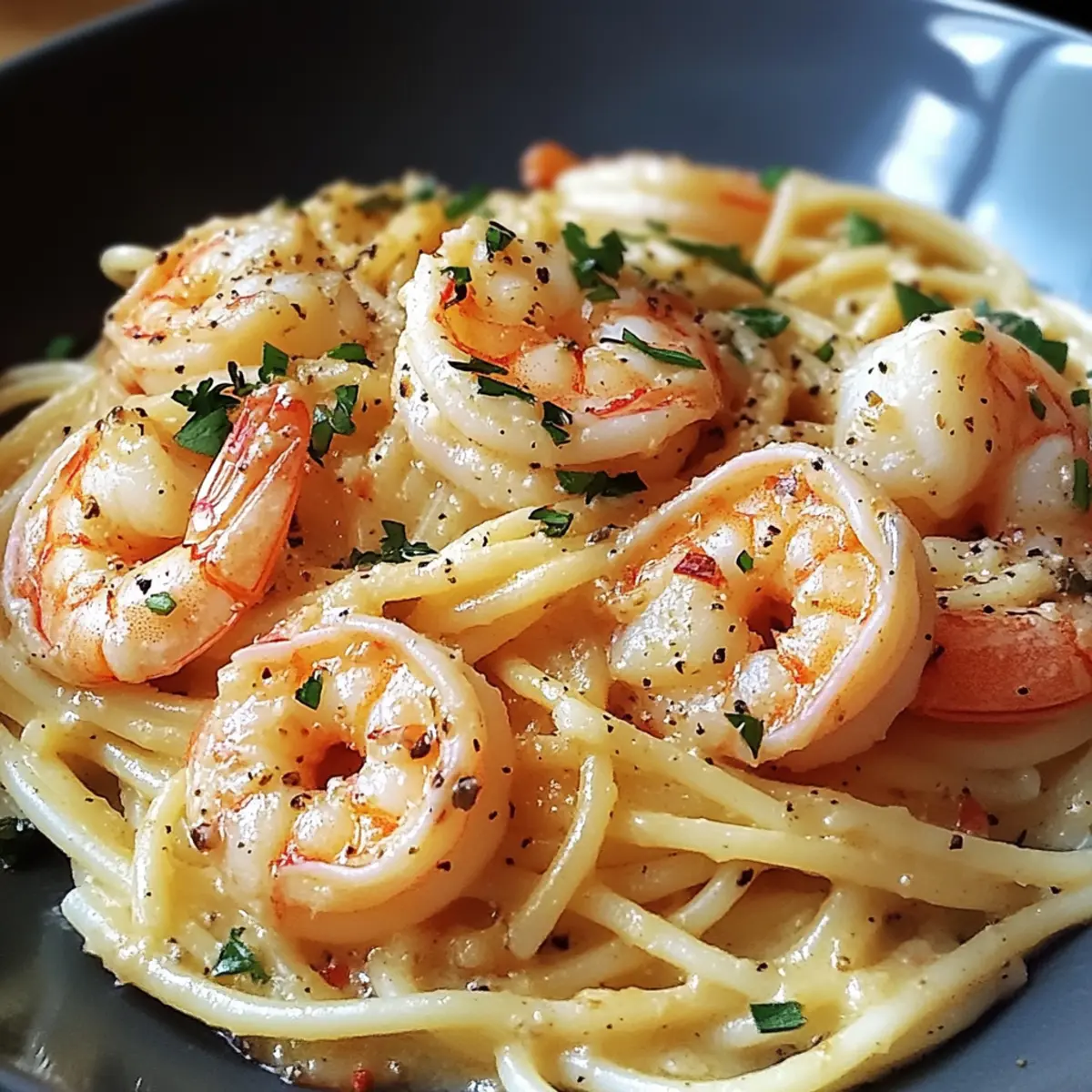 Spaghetti mit Garnelen in FrischkA¤sesauce akvw8w