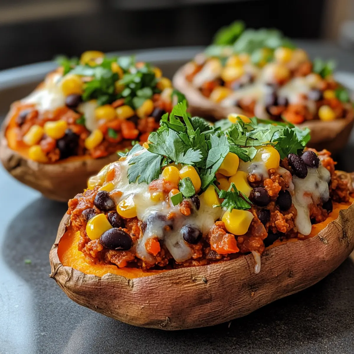 Gefüllte Süßkartoffeln mit Chili Rezept leicht gemacht 4 Stuffed Sweet Potatoes with Chili Recipe g9dui2