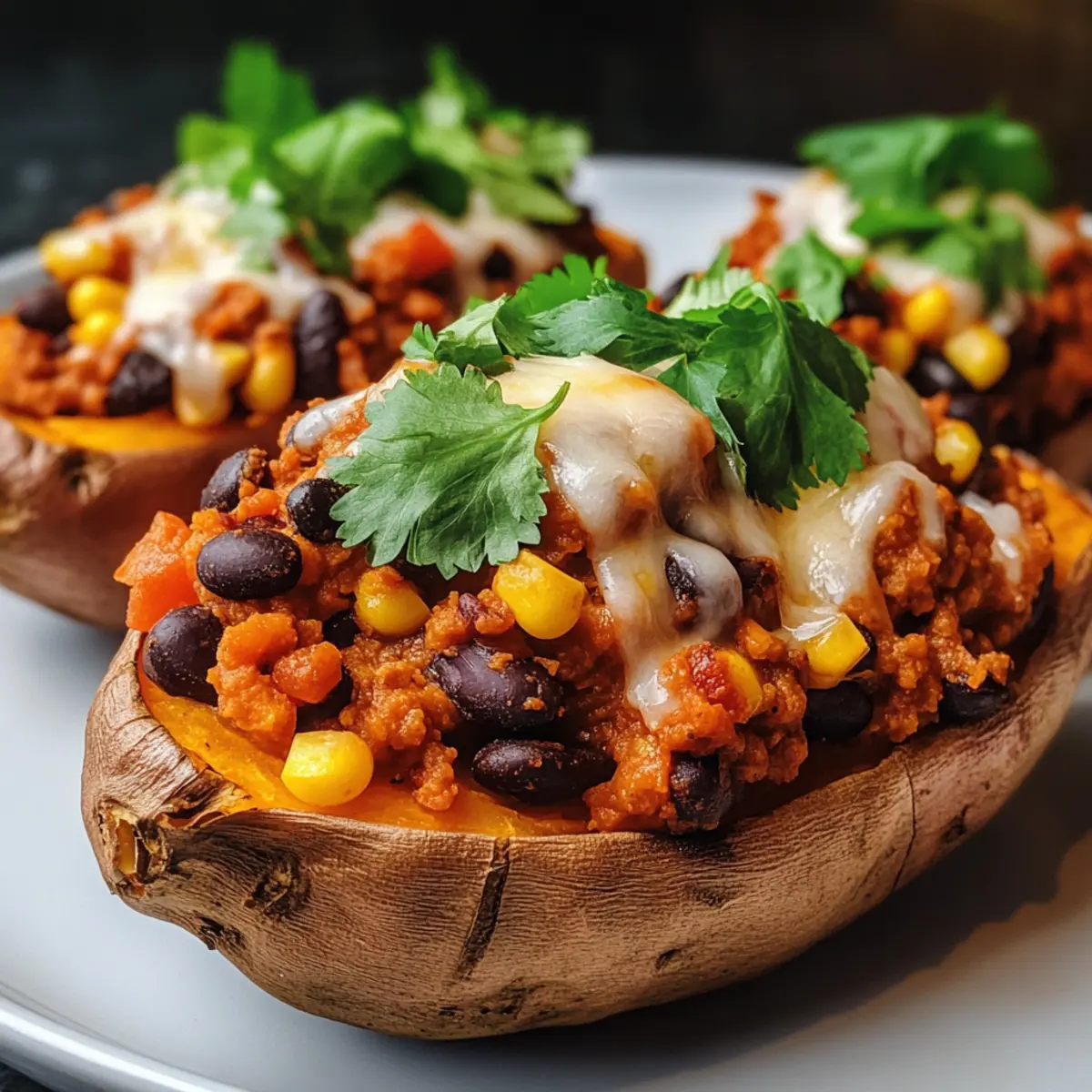 Gefüllte Süßkartoffeln mit Chili Rezept leicht gemacht 3 Stuffed Sweet Potatoes with Chili Recipe wc9qvn