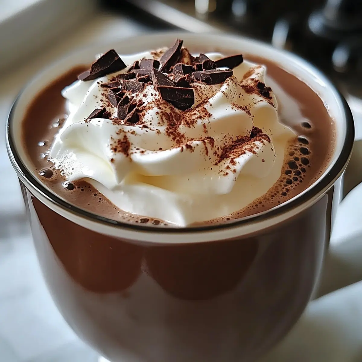 Dicke italienische heiße Schokolade reich und cremig 2 Thick Italian Hot Chocolate Rich and Creamy Treat j4rwd4