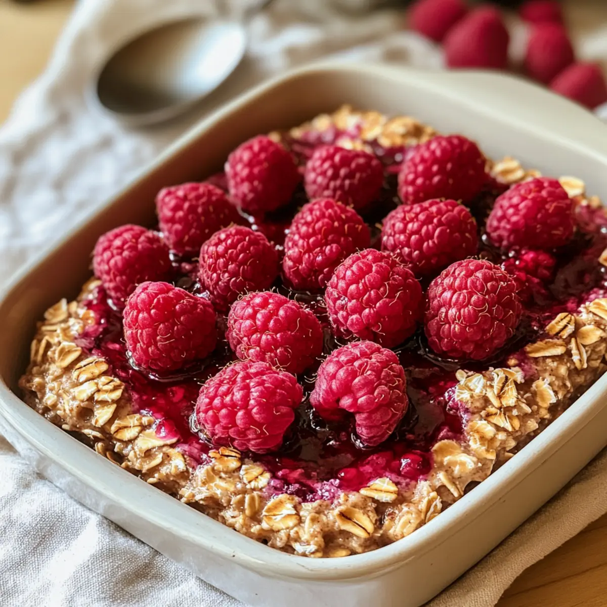 Vegane Baked Oats mit Himbeeren efsesj