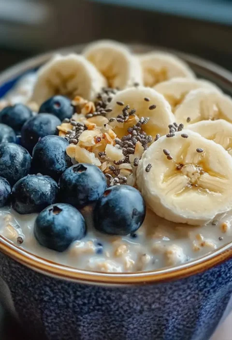 Vegane Blaubeer-Bananen-Overnight-Oats