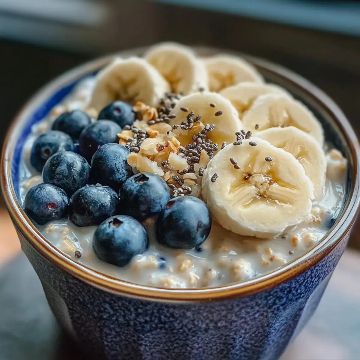 Vegane Blaubeer-Bananen-Overnight-Oats