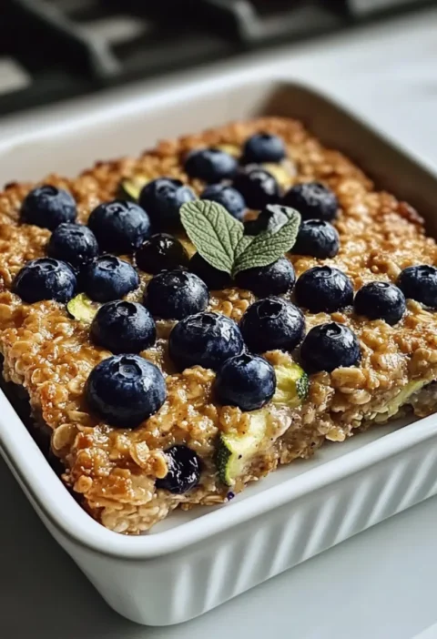 Zucchini Heidelbeere Gebackenes Haferflocken Glück