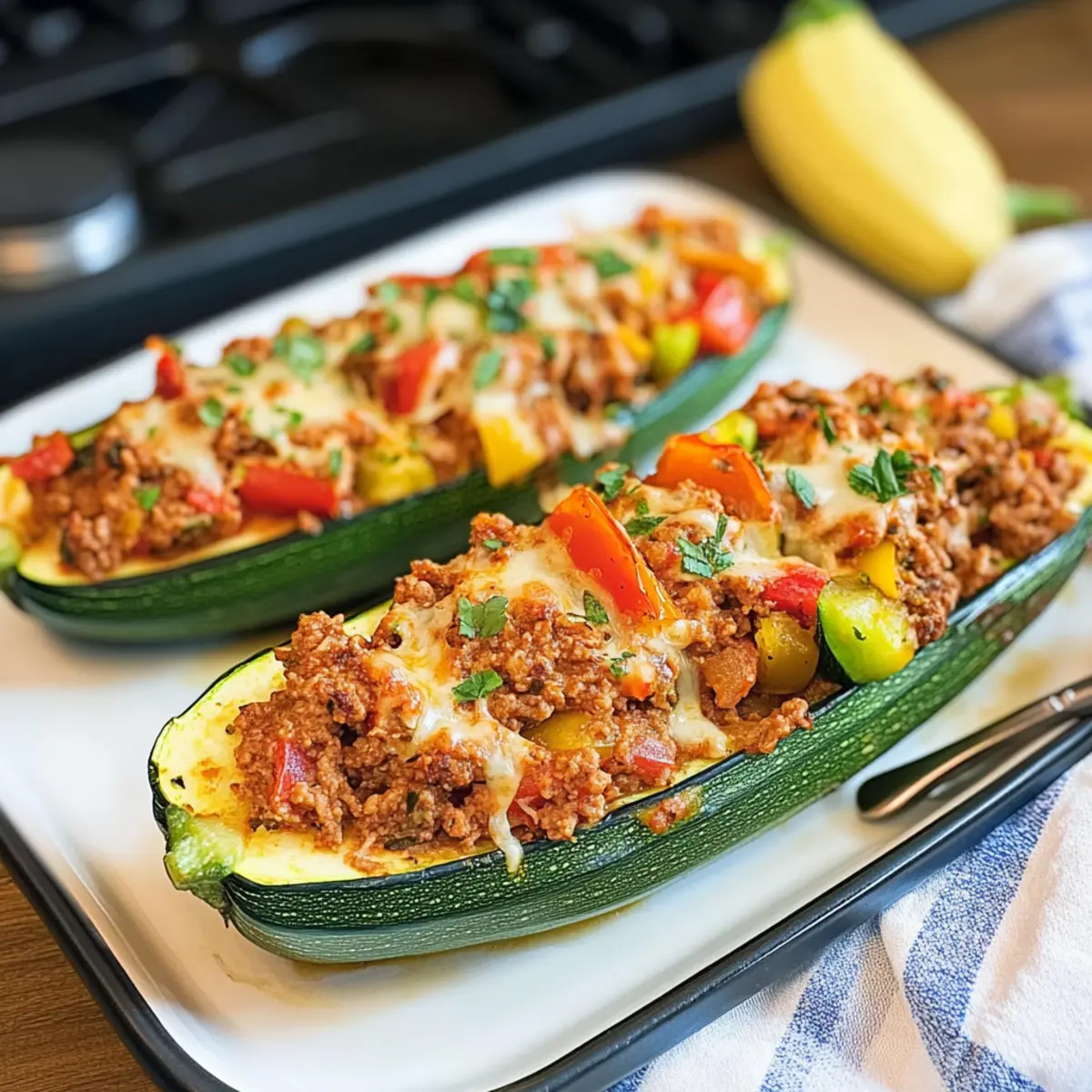 Zucchini gefA¼llt mit Hackfleisch Einfaches Low Carb Gericht qcijjd