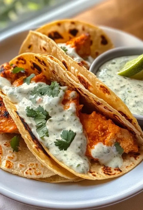 Knusprige Buffalo-Hühnchen-Tacos
