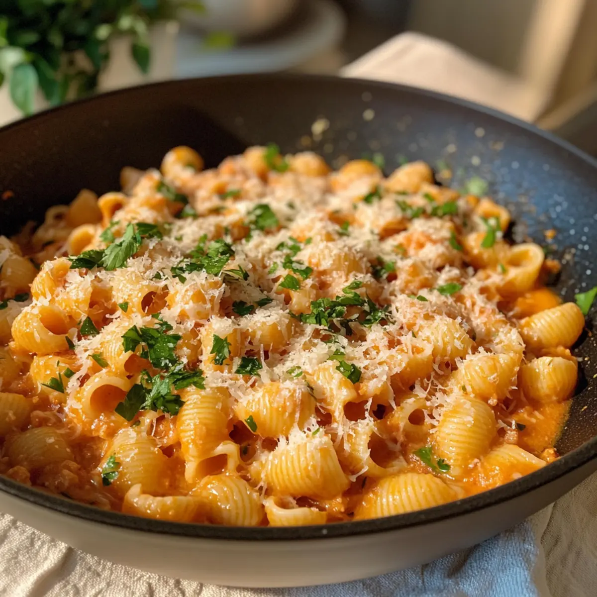 Ein-Topf-cremige Tomaten-Pasta