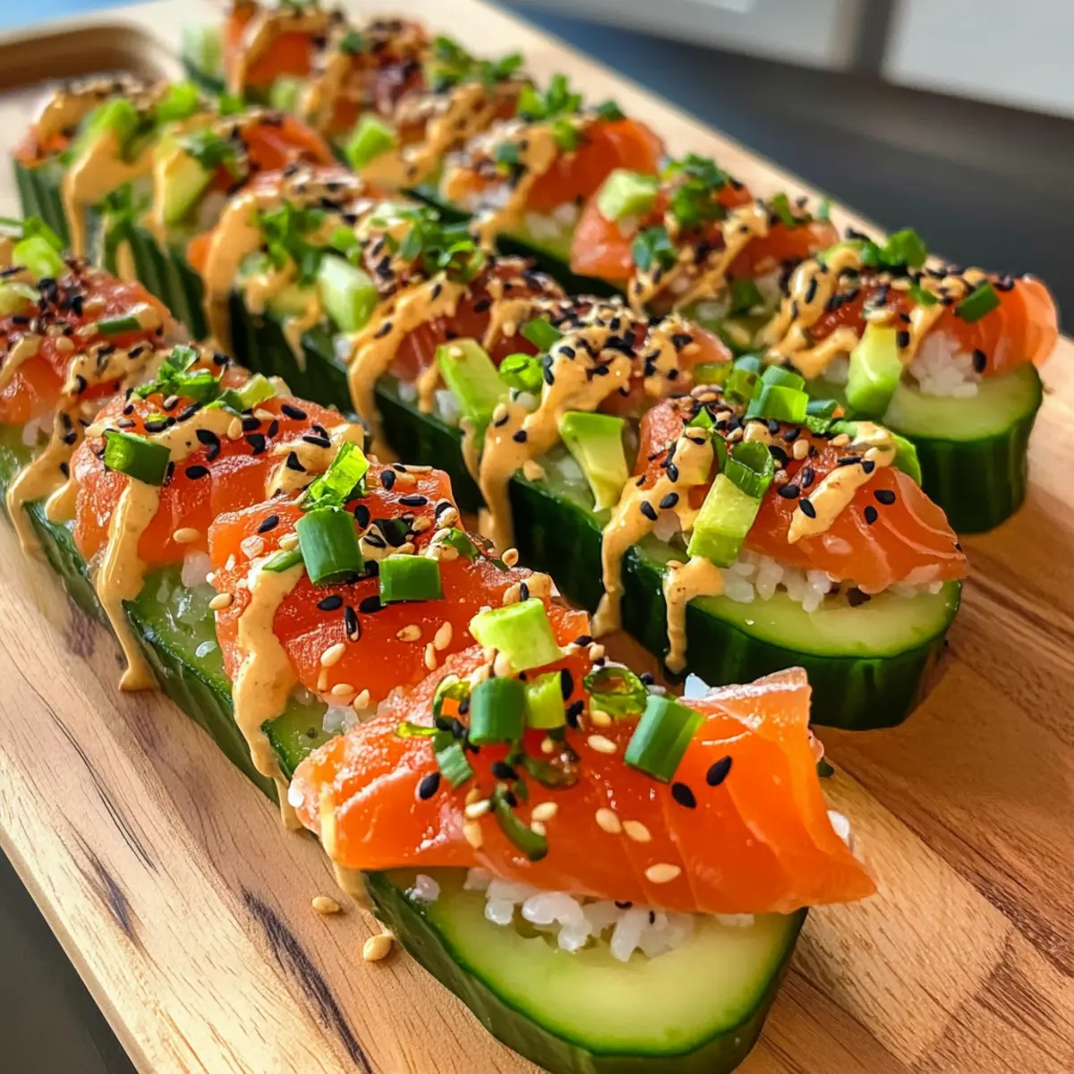 Smoked Salmon Sushi Boats qv2yyl