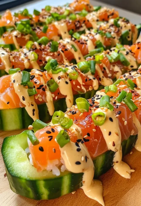 Geräucherte Lachs Sushi-Boote