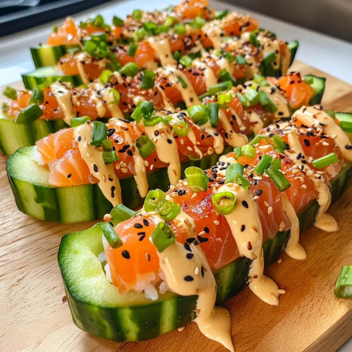 Geräucherte Lachs Sushi-Boote