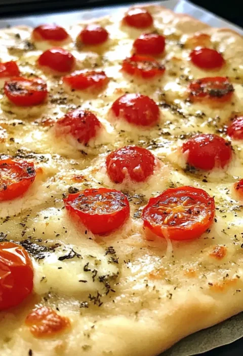 Focaccia with herbs and tomatoes