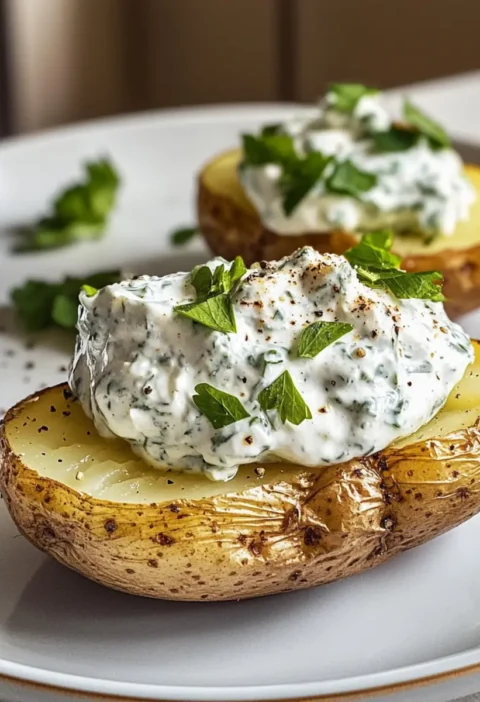 Ofenkartoffeln mit Kräuterquark