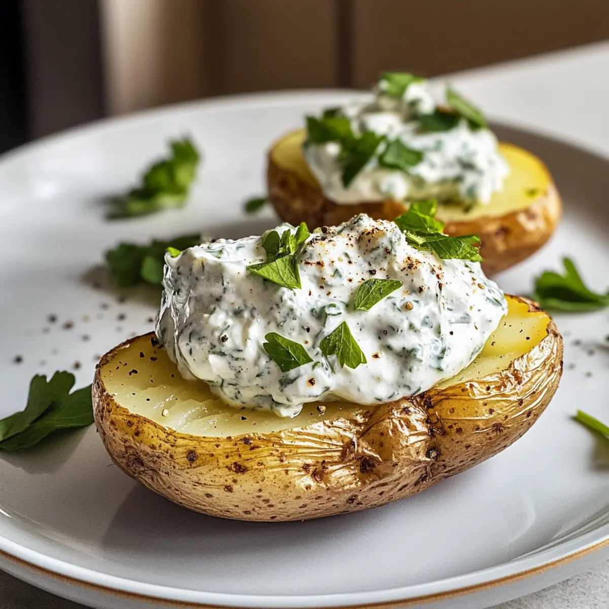 Ofenkartoffeln mit Kräuterquark