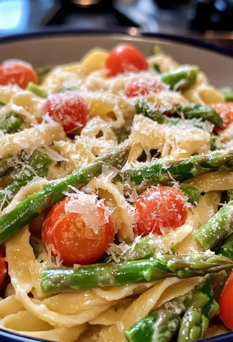 Pasta mit grünem Spargel