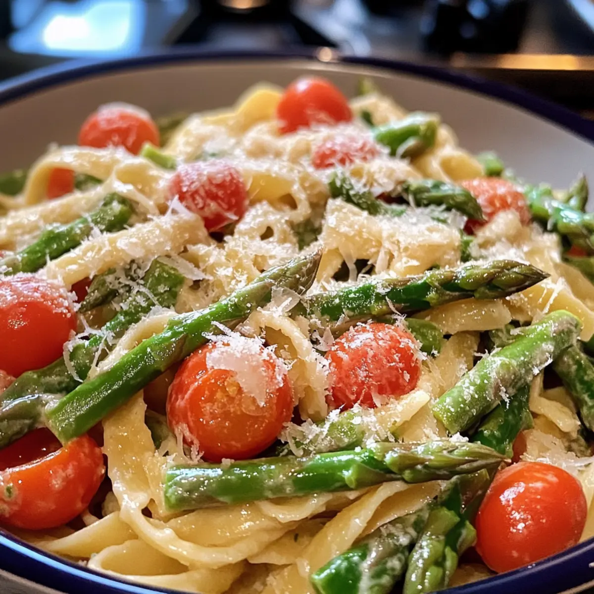 Pasta mit grünem Spargel