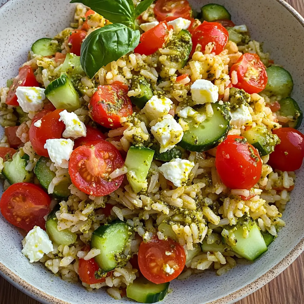 Bunter Reissalat mit Pesto Dressing für den Sommer 5 Please provide the text you would like me to translate into German.