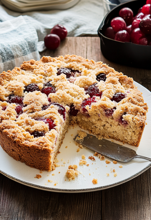 Der perfekte Kirschstreuselkuchen mit Schattenmorellen