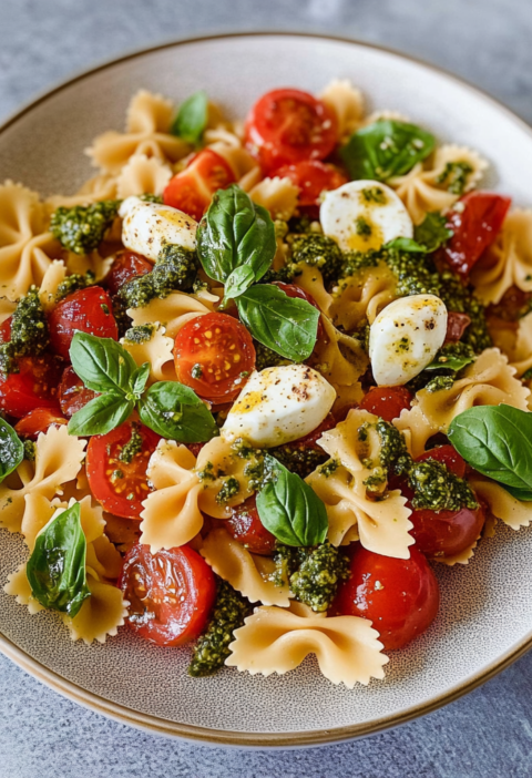 Italienischer Nudelsalat mit Pesto