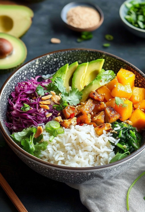 Bowl mit Hühnchen und Reis: Einfach und Lecker