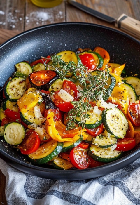 Gourmet Gemüse Pfanne mit Schafskäse
