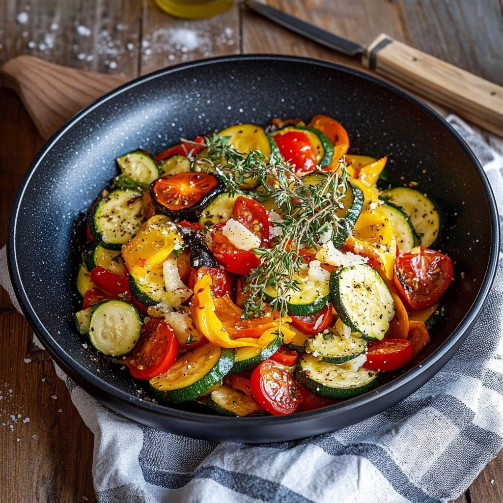 Gourmet Gemüse Pfanne mit Schafskäse 2 Gourmet Gemüse Pfanne mit Schafskäse
